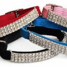CHUKCHI Soft Velvet Safe Cat Adjustable Collar Bling Diamante With Bells,4 Pcs