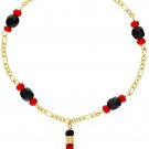 18K Gold Plated Red Figa Hand Amulet Protection Evil Eye Bracelet 6.5'