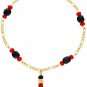 18K Gold Plated Red Figa Hand Amulet Protection Evil Eye Bracelet 6.5'