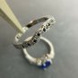 LAMOON 2ct 8mm Heart Created Sapphire 2pcs Ring Set Wedding Band Jewelry 18K