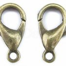 100 CleverDelights Lobster Clasps - 12x6mm - Antique Bronze Color - Jewelry