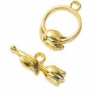 6 Sets Tulip Flower Bracelet Toggle Clasps - Findings, DIY Crafts, Jewelry