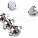 8 CleverDelights Magnetic Jewelry Clasps - Shiny Drum Style - Silver Color -