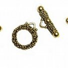 PlanetZia 5 Sets Dotted Round Toggle Clasps For Jewelry Making TVT-2223 Gold)