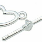 HUELE 40 Sets 18mm Antique Silver Tone Heart Clasp Toggle For DIY Jewelry Making