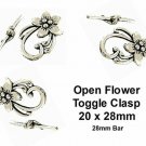 PlanetZia 6 Sets Open Flower Toggle Clasp For Jewelry Making TVT-0677-1