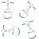 8sets Silver Toggle Clasp With Hearts For Jewelry Making EDL-1A