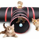 Creaker 3 Way Cat Tunnel, Collapsible Pet Toy Tunnel Ball Cat, Puppy, Kitty,