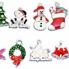 Housweety 20 Mixed Silver Plated Enamel Christmas Charms Pendants