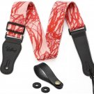 Guitar Strap With Leather Ends, Retor Style Random Lines Includes 2 Guitar And