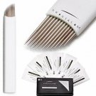 CRYSTALUM Microblading Eyebrow Blade 12 Pins Needles Tattoo Tattooing Blades Or
