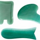 JOVIVI 3pc Gua Sha Scraping Massage Tool, Handmade Natural Green Aventurine For