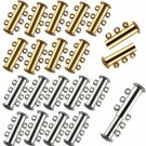 I-MART Pack Of 20 Multi 3 Strand Slide Lock Clasps, Connectors For Necklace 10