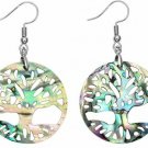 Jovivi Vintage Silver Copper Tree Of Life Abalone Shell Stud Earrings