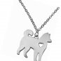 I Love My Dog Lover Heart Outline Siberian Alaskan Husky Pet Pendant Necklace