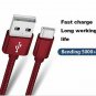USB Type C Cable, USB C Cable 2 Pack 4Ft Nylon Braided Fast Charger Cord Red