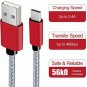 USB Type C Cable, USB C Cable 2 Pack 4Ft Nylon Braided Fast Charger Cord Red