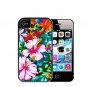 Case 2in1 Hybrid High Pastel Floral Purple Silicone For iPhone 4S