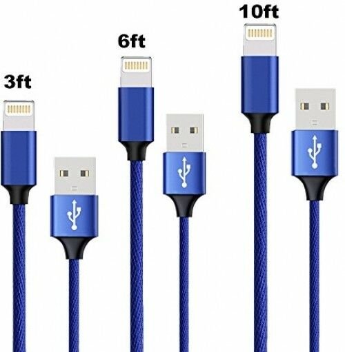 IPhone Cable,Lightning Cable 3Pack ?3FT 6FT 10FT? Fast Charger Nylon Cloth