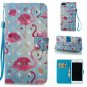 PU Leather Cover Slim Wallet Case for Apple iPhone 8 Plus/7 Plus-Blue Flamingo