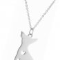 I Love My Dog Lover Heart Outline Sitting Chihuahua Pet Puppy Pendant Necklace