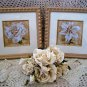 SET OF 2 BEAUTIFUL FLOWER FRAMED PICTURES WALL ART ***SO ELEGANT***