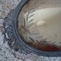 GORGEOUS SHABBY OLD FRENCH PLATEAU MIRROR VANITY TRAY WITH ETCHING DESIGN