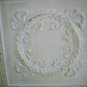 #1 FABULOUS OLD ARCHITECTURAL CEILING TIN FRENCH WREATH & BOWS 24" X 24"