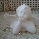 Beautiful White Vintage Angel Cherub Figurine Blowing Kiss **SO CUTE**