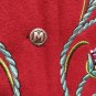 Vintage BOB MACKIE 2X Wearable Art Floral Red Fleece Jacket Coat /Ugly Christmas Sweater Alternative