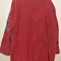 Vintage BOB MACKIE 2X Wearable Art Floral Red Fleece Jacket Coat /Ugly Christmas Sweater Alternative