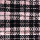 60" wide 1 yard Pale Pink and Black Plaid