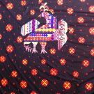 64" wide 2 yards 9" Deep Chocolate Brown with Orange and Yellow Flowers and Rooster