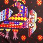 64" wide 2 yards 9" Deep Chocolate Brown with Orange and Yellow Flowers and Rooster