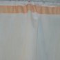 White Cafe Curtains with Peach Trim