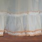 White Cafe Curtains with Peach Trim