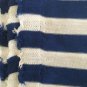 64" wide 4 yards 7" Wide Blue and White Cotton Knit