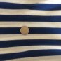 64" wide 4 yards 7" Wide Blue and White Cotton Knit