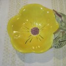 Handpainted Porcelain Yellow Flower with Grapes in Center by Lucy