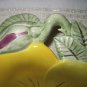 Handpainted Porcelain Yellow Flower with Grapes in Center by Lucy