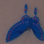 Charming Fan with Red Flower and Blue Butterfly