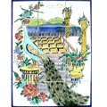 DECORATIVE PEACOCK MOSAIC 12 CERAMIC TILES PANEL