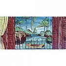 -LANDSCAPE RIVER VIEW MOSAIC 8 CERAMIC TILES MURALS