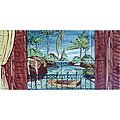 -LANDSCAPE RIVER VIEW MOSAIC 8 CERAMIC TILES MURALS