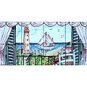 DECORATIVE LIGHT HOUSE VIEW MOSAIC 8 CERAMIC TILES