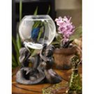 Bronzed Patina Mermaid Fishbowl Stand