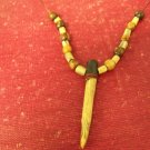 Ivory tooth with bone beads necklace