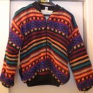 Woman's (M) Knit Outer Heavy Lined Jacket Rainbow Colors, Zippered/Nds MINOR Repair