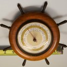 Taylormade Taylor Marine Nautical Teak Ship's Wheel TableTop/Bulkhead Barometer, 1960's, Wks Gr8!