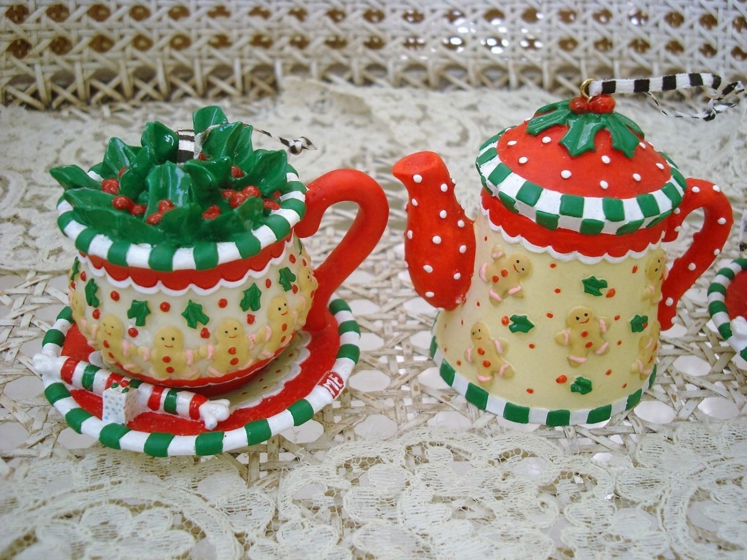 MARY ENGELBREIT SET OF 3 WHIMSICAL TEAPOT GINGERBREAD MAN CHRISTMAS ...